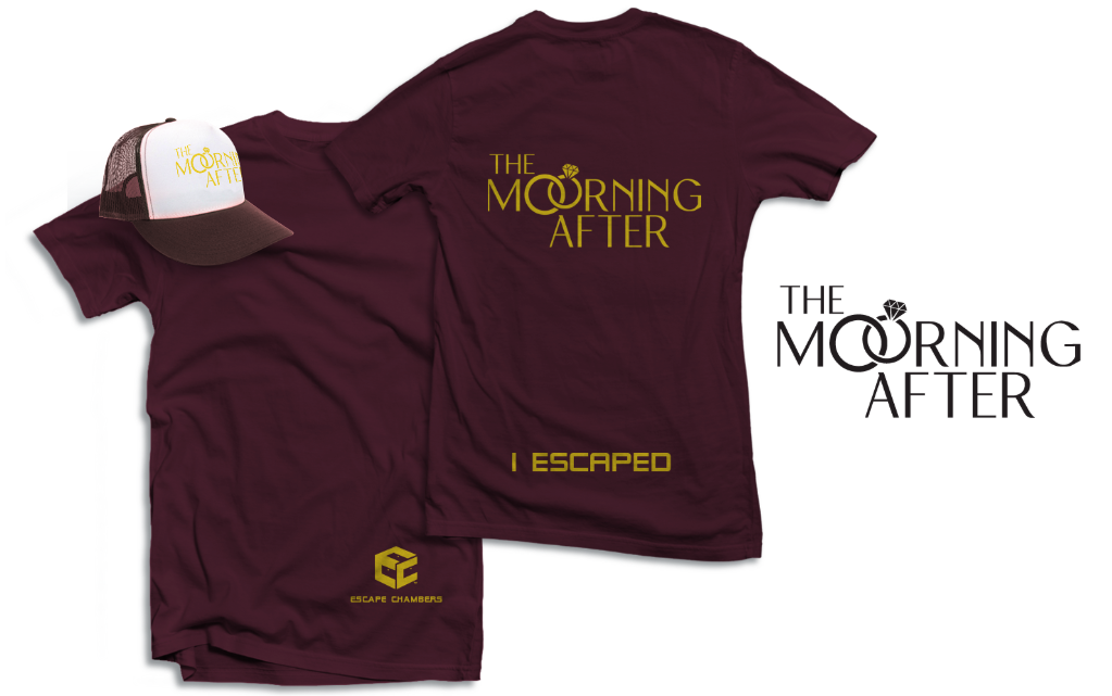 The Morning after_t-shirt design_for Escape Chambers_Milwaukee, Toni Veverka, Graphic designer, Art Director