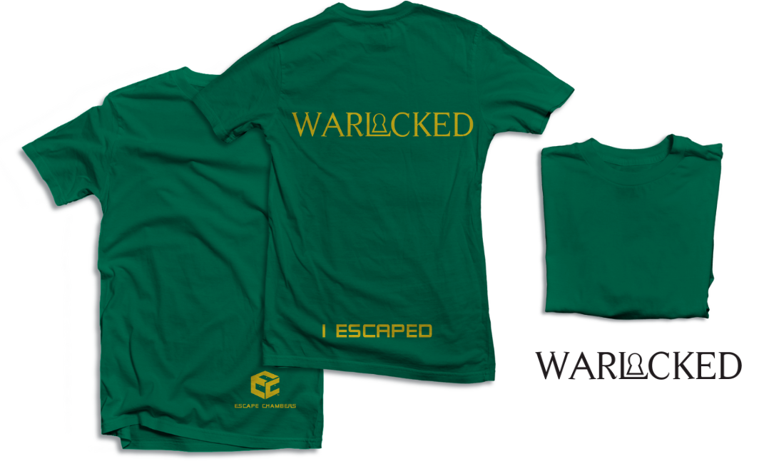Warlocked_t-shirt_for Escape Chambers_Milwaukee, Toni Veverka, Graphic designer, Art Director